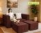 Uberlyfe Flipster Sofa Bed in Brown Velvet | Channel Pattern