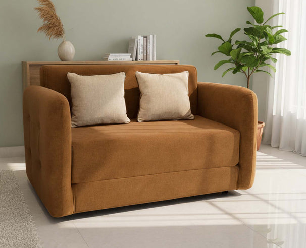 Uberlyfe Centreville Twin Sofa Bed | Sleek tufted arms | Cider