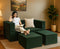 Uberlyfe Flipster Sofa Bed in Forest Green Velvet | Channel Pattern