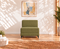Uberlyfe 1 Seater Portland Sofa Bed (3'x6') | Integrated Frame | Jute Finish - Olive Green