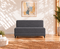 Uberlyfe 2 Seater Portland Sofa Bed (4'x6') | Integrated Frame | Jute Finish - Dark Grey