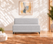 Uberlyfe 2 Seater Portland Sofa Bed (4'x6') | Integrated Frame | Jute Finish - Silver