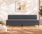 Uberlyfe 3 Seater Portland Sofa Bed (6'x6') | Integrated Frame | Jute Finish - Dark Grey
