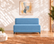 Uberlyfe 2 Seater Portland Sofa Bed (4'x6') | Integrated Frame | Jute Finish - Aqua Blue