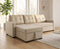 Uberlyfe 5 Seater L-Type Sofa cum Bed with Storage | Vegan Leather, Cream