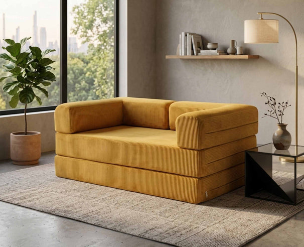 Uberlyfe Duo 2 Seater Sofa | Mustard