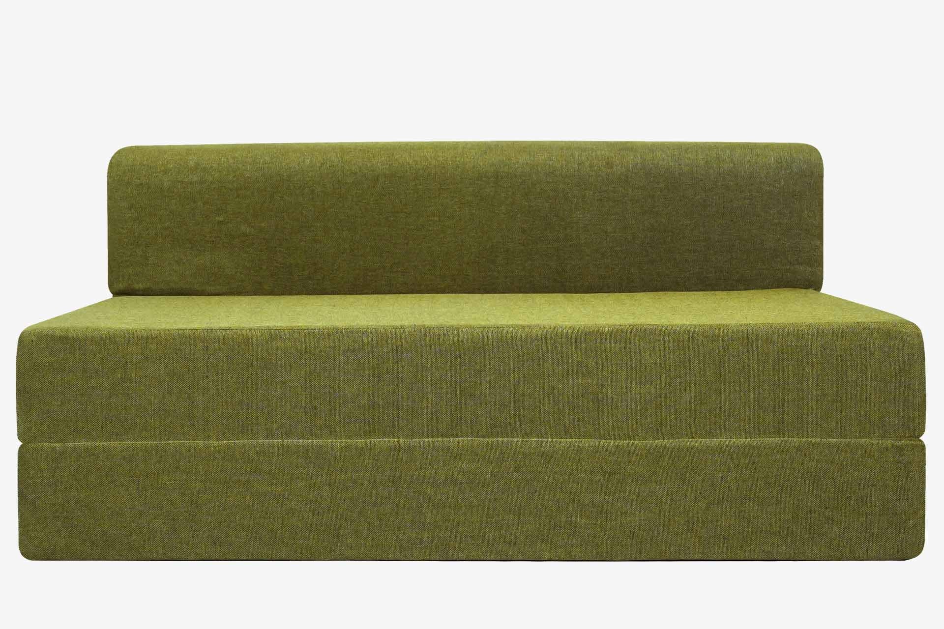 Jute Sofa Bed, Olive Green | 5 x 6, Three Seater