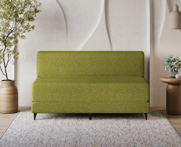 Uberlyfe 3 Seater Portland Sofa Bed (5'x6') | Integrated Frame | Jute Finish - Olive Green