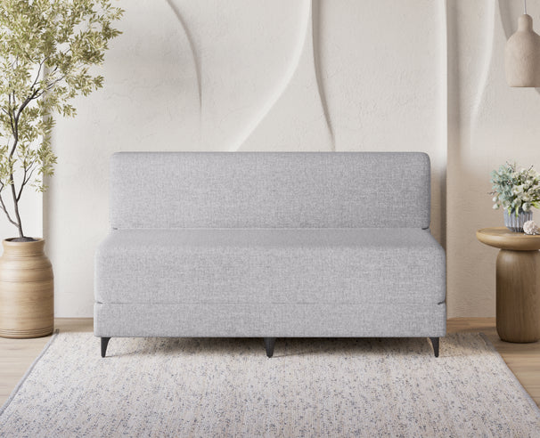 Uberlyfe 3 Seater Portland Sofa Bed (5'x6') | Integrated Frame | Jute Finish - Silver