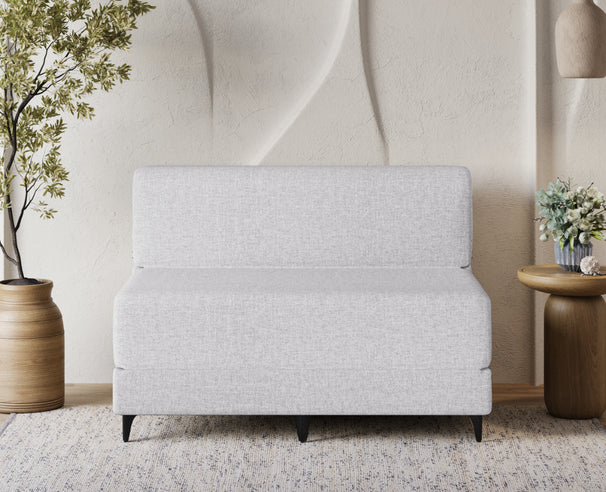 Uberlyfe 2 Seater Portland Sofa Bed (4'x6') | Integrated Frame | Jute Finish - Silver