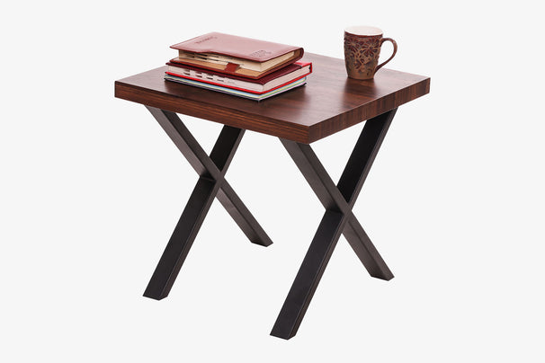 Teak Wood Finish - Small X Side Coffee Table
