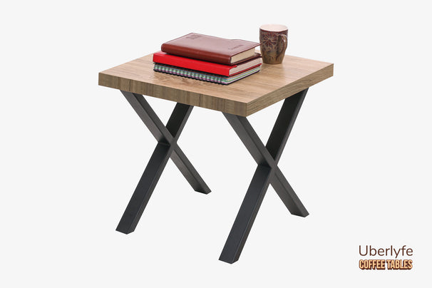 Ashen Wood Finish - Small X Side Coffee Table