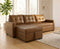 Uberlyfe 5 Seater L-Type Sofa cum Bed with Storage | Vegan Leather, Walnut Brown