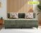 Uberlyfe 3 Seater Portland Sofa Bed (5'x6') | Integrated Frame | Textured Velvet - Moss Green