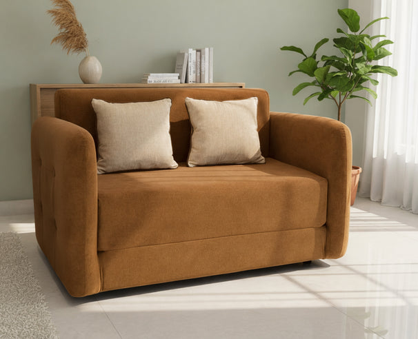 Uberlyfe Centreville Twin Sofa Bed | Sleek tufted arms | Cider