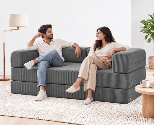Uberlyfe Duo 3 Seater Sofa cum Bed | Ash
