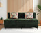 Uberlyfe 3 Seater Portland Sofa Bed (5'x6') | Integrated Frame | Textured Velvet - Forest Green