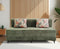 Uberlyfe 3 Seater Portland Sofa Bed (5'x6') | Integrated Frame | Textured Velvet - Moss Green