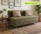 Uberlyfe 3 Seater Portland Sofa Bed (5'x6') | Integrated Frame | Textured Velvet - Moss Green