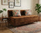 Uberlyfe 3 Seater Portland Sofa Bed (5'x6') | Integrated Frame | Textured Velvet - Rusty Orange