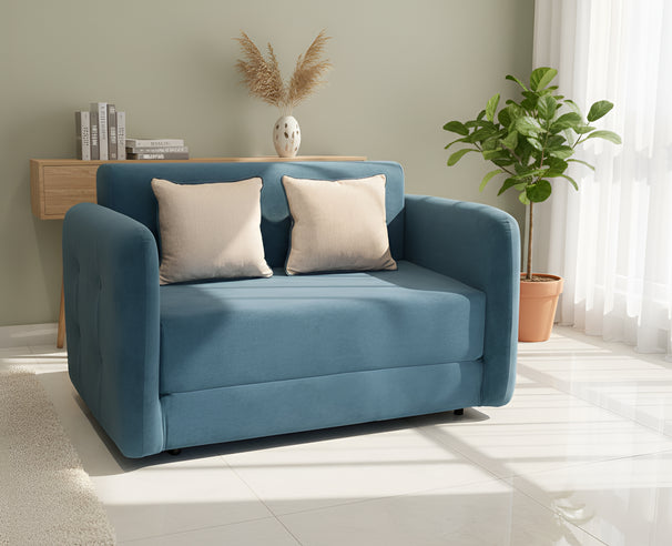 Uberlyfe Centreville Twin Sofa Bed | Sleek tufted arms | Ultramarine