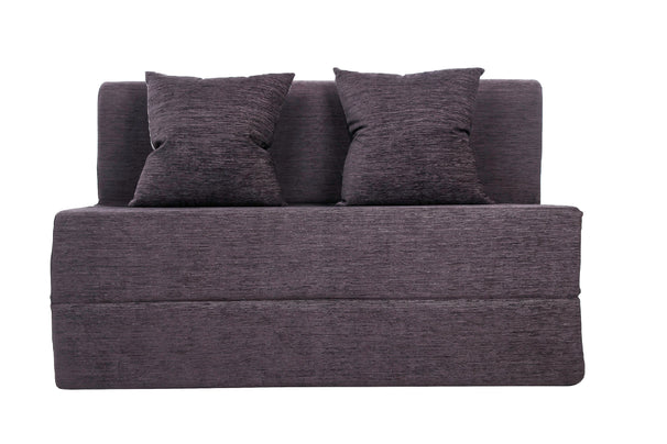 Moshi  Sofa Bed (4' x 6') - With 2 Cushions- Dark Grey Pattern