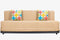 Modern Jute Sofa Bed with Metal Frame|6 * 6, 3 Seater| with Jharoka Cushions