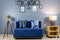 Chenille Sofa Bed with Metal Frame, Navy Blue | 4 x 6, Double Seater | Love Leaf Cushions