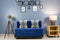 Chenille Sofa Bed with Metal Frame, Navy Blue | 4 x 6, Double Seater | Blue Medallion Cushions