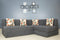 Uberlyfe L Shaped Sofa cum Bed- 4 Seater- Dark Grey with 4 Cushions(Pebble Pattern)