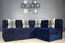 Uberlyfe L Shaped Sofa cum Bed-  4 Seater- Dotted Blue with 4 Cushions(Blue Medallion Pattern)
