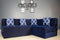 Uberlyfe L Shaped Sofa cum Bed- 4 Seater- Dotted Blue with 4 Cushions(Arrow Pattern)