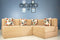 Uberlyfe L Shaped Sofa cum Bed- 4 Seater- Beige with 4 Cushions(Pebble Pattern)