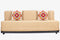 Modern Jute Sofa Bed with Metal Frame|6 * 6, 3 Seater| with Red Medallion Cushions