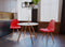 3 Pieces Dining Table Set with 2 Chairs(Red)